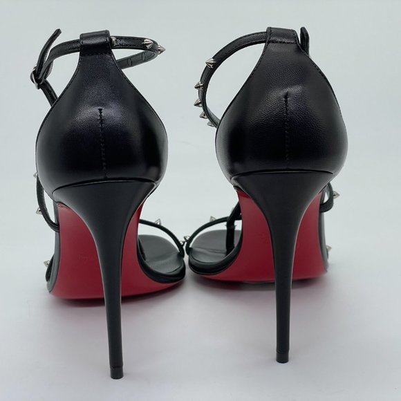 Christian Louboutin RIOJANA SPIKES 100 Strappy Studded Heels Sandals Shoes - Picture 8 of 16